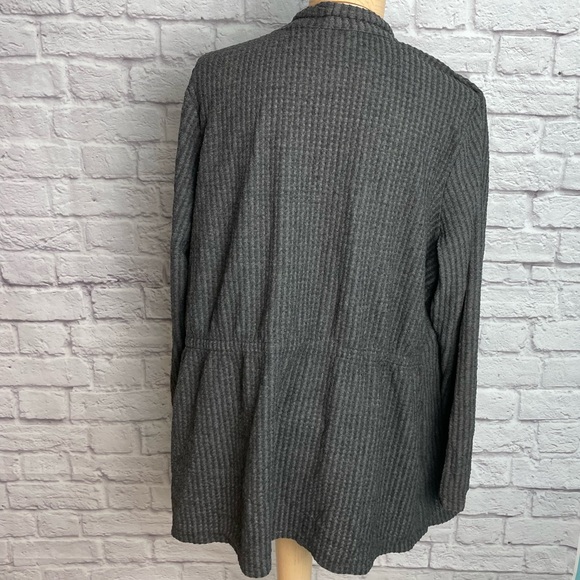 QVC Any Body Gray Ribbed Cardigan Size 1X - Picture 3 of 5